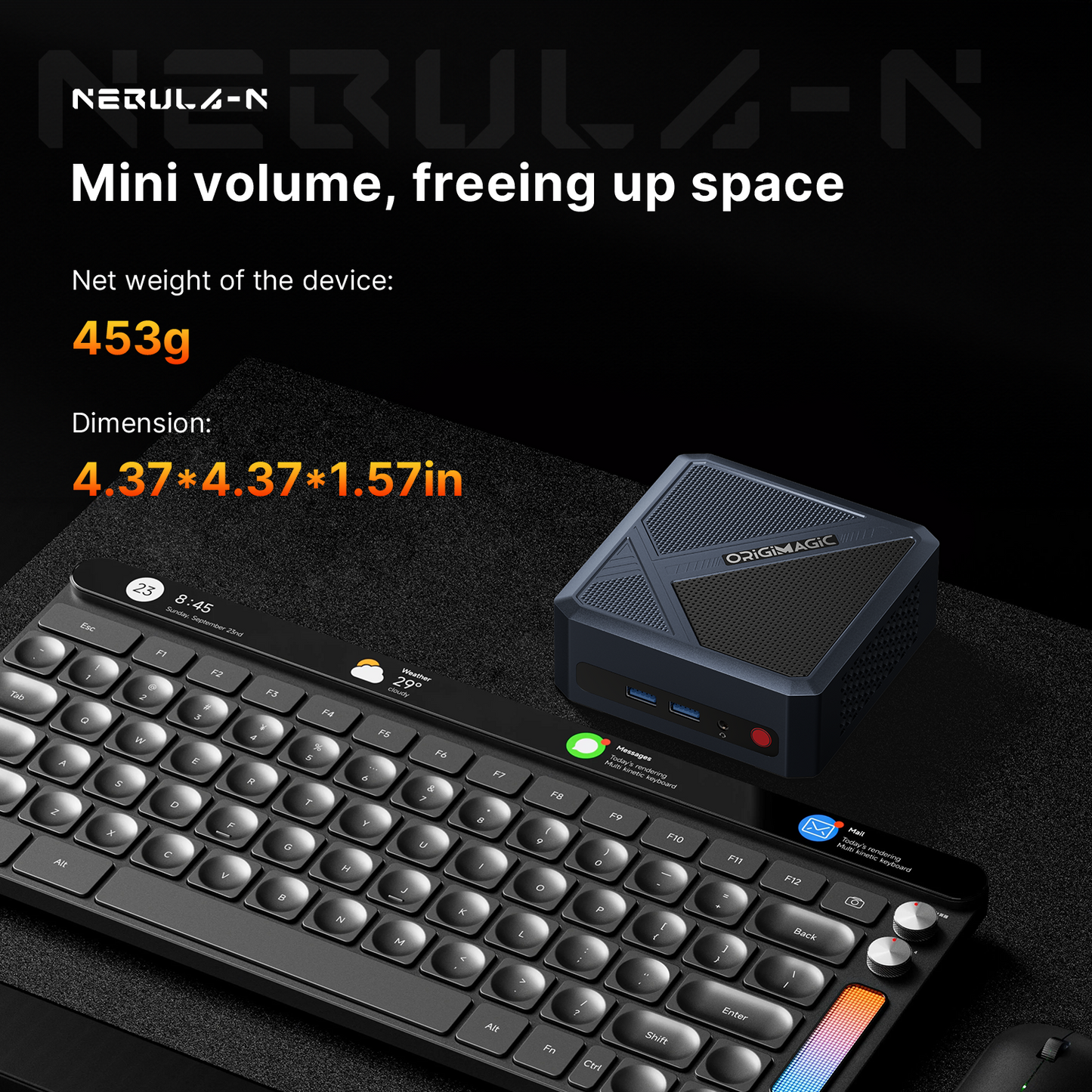 N1 Mini PC Gaming, AMD Ryzen 7 5825U Windows 11 Pro Dual NIC Mini Desktop Computer 16GB DDR4 512GB SSD Dual LAN 2.5G/ WiFi 6E, BT 5.2, USB3.2, USB-C, HDMI 2.0