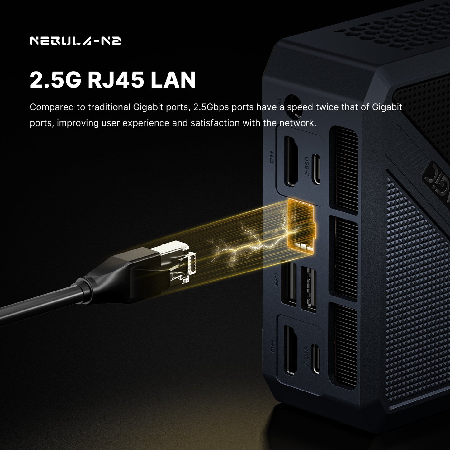 N2 Gaming Mini PC, AMD Ryzen 5 6600H (up to 4.5GHz), 32GB DDR5 512GB PCIe SSD Mini Computers, Support 2xHDMI, 2xUSB4, BT 5.2/WiFi 6E, Mini PC Windows 11 Pro Dual LAN 2.5G